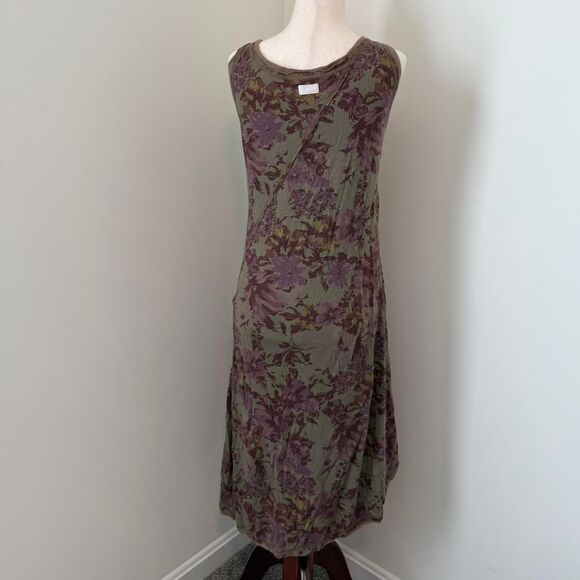 Danza Olive Green Purple Floral Dress - Picture 4 of 6